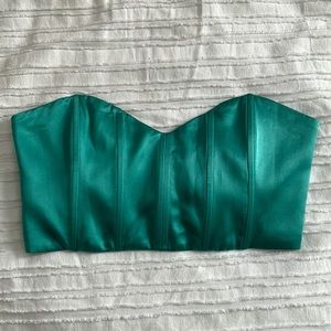 Intermix Silk Teal Corset Top